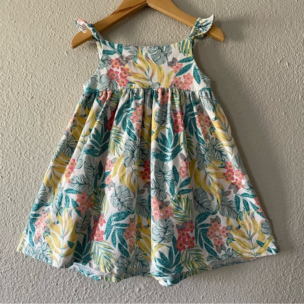 Vibrant Tommy Bahama Sun Dress Girls 4T Tropical Floral Ruffle Sleeve Beach - Picture 7 of 12